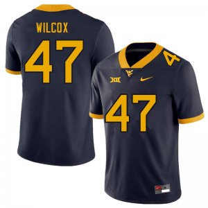 Men's West Virginia Mountaineers NCAA #47 Avery Wilcox Navy Authentic Nike Stitched College Football Jersey DT15R27PQ